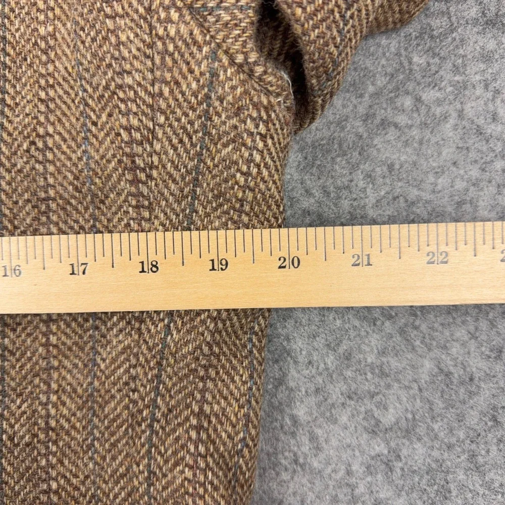 VTG Stanley Blacker Blazer Mens 40 Brown Herringbone Tweed Wool Sport Coat 80s